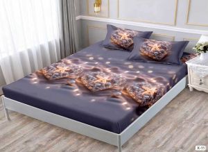 Чаршаф с ластик 160x200см + 2 калъфки за възглавници ,100% памук