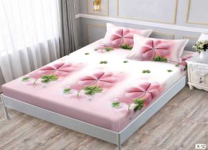 Чаршаф с ластик 160x200см + 2 калъфки за възглавници ,100% памук