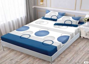 Чаршаф с ластик 160x200см + 2 калъфки за възглавници ,100% памук