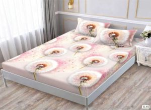 Чаршаф с ластик 160x200см + 2 калъфки за възглавници ,100% памук