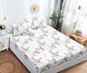 Чаршаф с ластик + 2 бр. калъфки ,100% памук от 3 части 