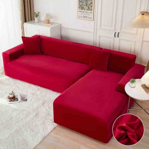 Kалъф за ъглов диван от кадифе + подарък 2бр.калъфки за възглавници