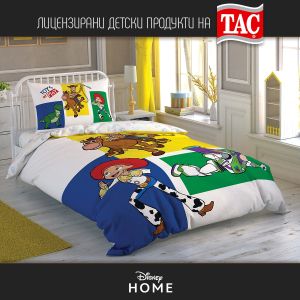 ДЕТСКИ СПАЛЕН КОМПЛЕКТ 100% ПАМУК РАНФОРС TOY STORY 4 ADVENTURE ,3 ЧАСТИ