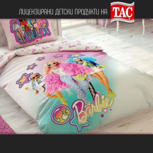 ДЕТСКИ СПАЛЕН КОМПЛЕКТ 100% ПАМУК РАНФОРС BARBIE Extra  ,3 ЧАСТИ