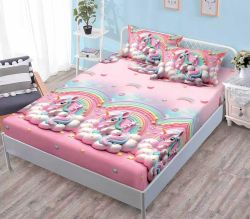 Чаршаф с ластик + 2 бр. калъфки ,100% памук от 3 части 