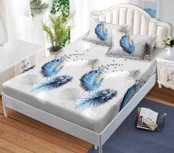 Чаршаф с ластик 160×200 см + 2 калъфки за възглавници – Поликотън