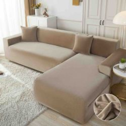 Kалъф за ъглов диван от кадифе + подарък 2бр.калъфки за възглавници