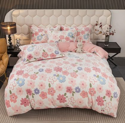 Плюшен комплект с ластик 160х200см, 4 части ,100% полиестер