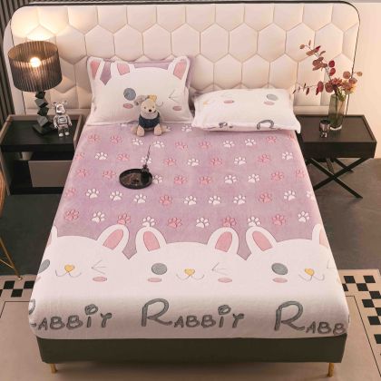 Плюшен чаршаф с ластик+2бр. калъфки за възглавница,Cocolino 100% полиестер