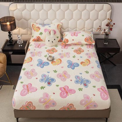 Плюшен чаршаф с ластик+2бр. калъфки за възглавница,Cocolino 100% полиестер