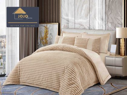 Луксозен спален комплект със завивка тип „Заешка козина“ , 6 части,с ластик