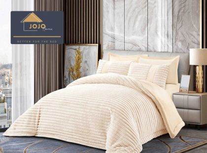 Луксозен спален комплект със завивка тип „Заешка козина“ , 6 части,с ластик