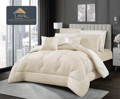 Луксозен спален комплект със завивка от кадифе и плюш тип „Заешка козина“ – 6 части