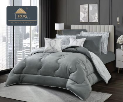 Луксозен спален комплект със завивка от кадифе и плюш тип „Заешка козина“ – 6 части