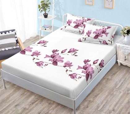 Чаршаф с ластик + 2 бр. калъфки ,100% памук от 3 части 