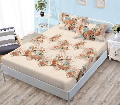 Чаршаф с ластик + 2 бр. калъфки ,100% памук от 3 части 