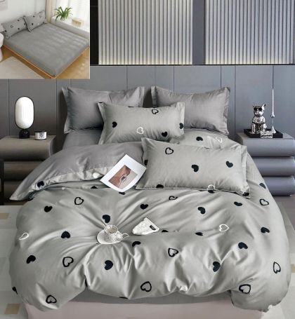 Спален комплект от 100% памук с чаршаф с ластик,6 части