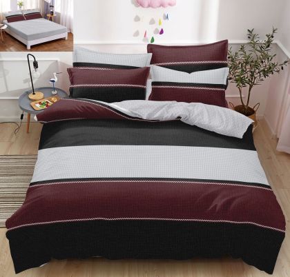 Спален комплект от 100% памук с чаршаф с ластик,6 части