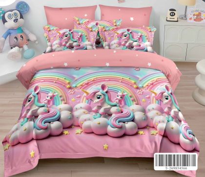 Спален комплект от 100% памук с чаршаф с ластик,6 части