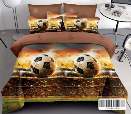 Спален комплект от 100% памук с чаршаф с ластик,6 части