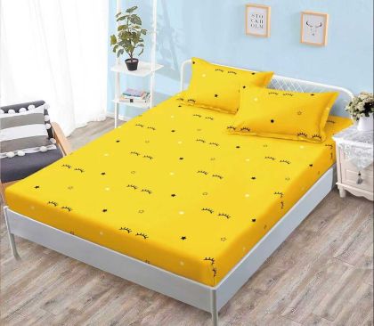 Чаршаф с ластик 160×200 см + 2 калъфки за възглавници – Поликотън