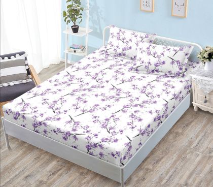 Чаршаф с ластик 160×200 см + 2 калъфки за възглавници – Поликотън