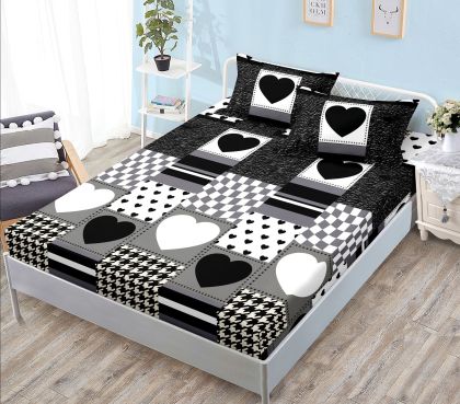 Чаршаф с ластик 160×200 см + 2 калъфки за възглавници – Поликотън