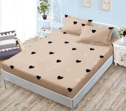 Чаршаф с ластик 160×200 см + 2 калъфки за възглавници – Поликотън