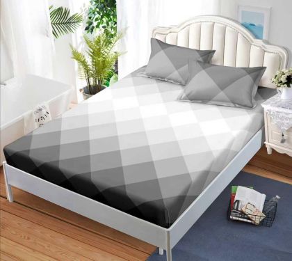 Чаршаф с ластик 160×200 см + 2 калъфки за възглавници – Поликотън