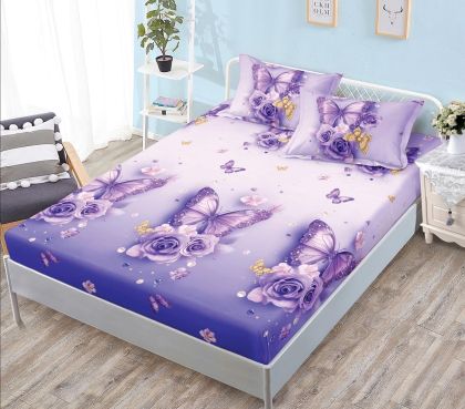 Чаршаф с ластик 160×200 см + 2 калъфки за възглавници – Поликотън