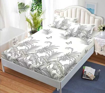 Чаршаф с ластик 160×200 см + 2 калъфки за възглавници – Поликотън