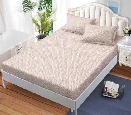 Чаршаф с ластик 160×200 см + 2 калъфки за възглавници – Поликотън