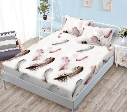 Чаршаф с ластик 160×200 см + 2 калъфки за възглавници – Поликотън