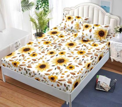 Чаршаф с ластик 160×200 см + 2 калъфки за възглавници – Поликотън