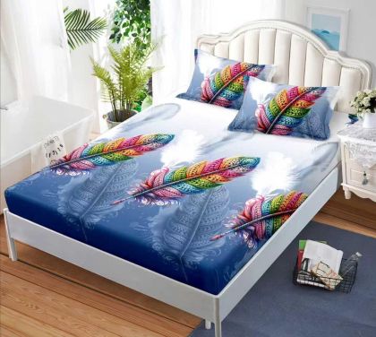 Чаршаф с ластик 160×200 см + 2 калъфки за възглавници – Поликотън