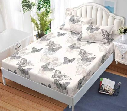 Чаршаф с ластик 160×200 см + 2 калъфки за възглавници – Поликотън