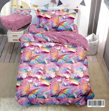 Единичен спален комплект,4 части,100% памук