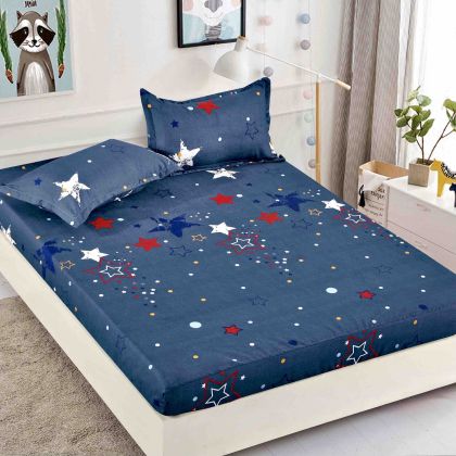 Чаршаф с ластик + 2 бр. калъфки ,100% памук от 3 части 