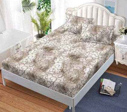 Чаршаф с ластик 160×200 см + 2 калъфки за възглавници – Поликотън