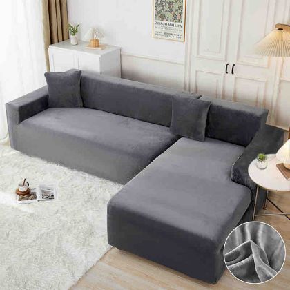 Kалъф за ъглов диван от кадифе + подарък 2бр.калъфки за възглавници