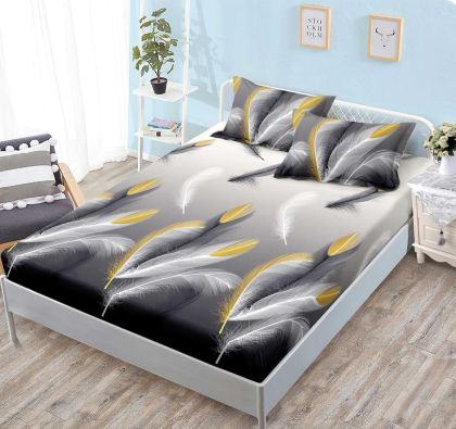 Чаршаф с ластик 160x200см + 2 калъфки за възглавници ,100% памук
