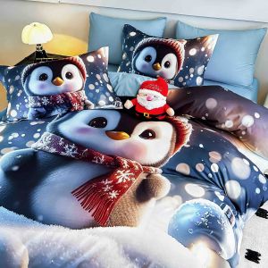 5 D Коледен комплект с ластик 180х200см ,100% памук , 6 части 