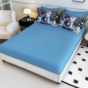 5 D Коледен комплект с ластик 180х200см ,100% памук , 6 части 