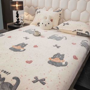 Плюшен чаршаф с ластик+2бр. калъфки за възглавница,Cocolino 100% полиестер