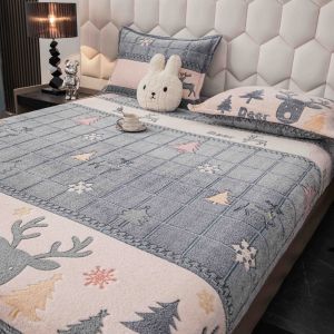 Плюшен чаршаф с ластик+2бр. калъфки за възглавница,Cocolino 100% полиестер