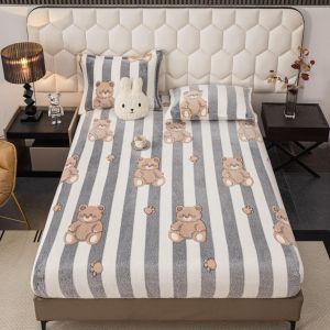 Плюшен чаршаф с ластик+2бр. калъфки за възглавница,Cocolino 100% полиестер