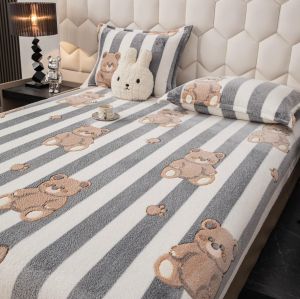 Плюшен чаршаф с ластик+2бр. калъфки за възглавница,Cocolino 100% полиестер