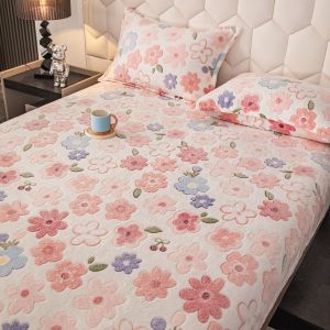 Плюшен чаршаф с ластик+2бр. калъфки за възглавница,Cocolino 100% полиестер