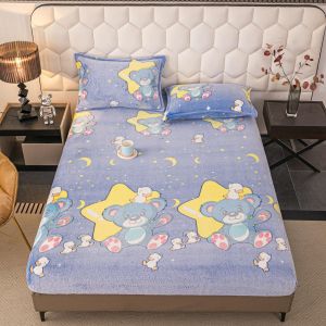 Плюшен чаршаф с ластик+2бр. калъфки за възглавница,Cocolino 100% полиестер