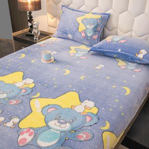 Плюшен чаршаф с ластик+2бр. калъфки за възглавница,Cocolino 100% полиестер